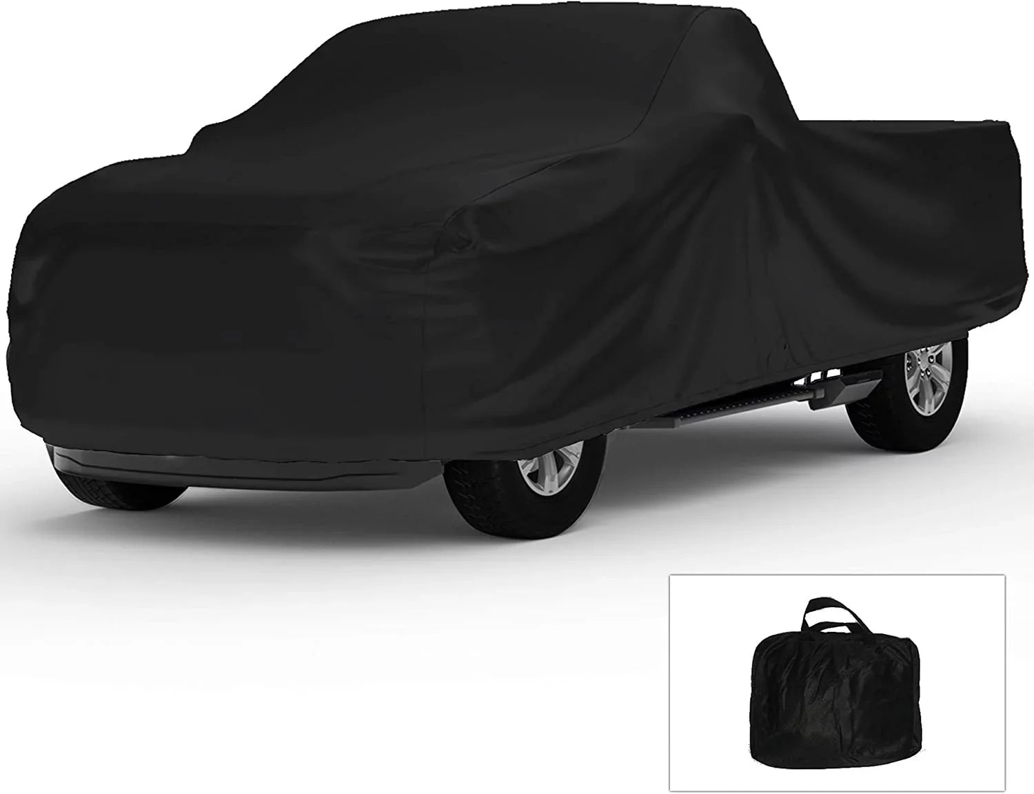 Indoor Truck Cover Compatible with 2001-2004 GMC Sonoma Crew Cab, 4.5 Foot Bed - Black Satin - Ultra Soft Indoor Material - Keep Vehicle Looking Between Use - Includes Storage Bag - Exclusive Design