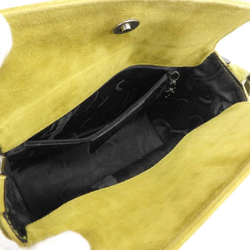 Stylish Pre-Owned Salvatore Ferragamo SALVATORE FERRAGAMO Gancini One Shoulder Bag Suede Green BC217651 (Good)