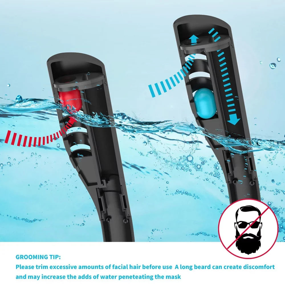 Andoer Snorkeling , Double Tube Silicone Full Drying Diving Goggles for Adults, Self Contained Underwater Breathing Apparatus, Perfect for Swimming and Diving - Exclusive Design
