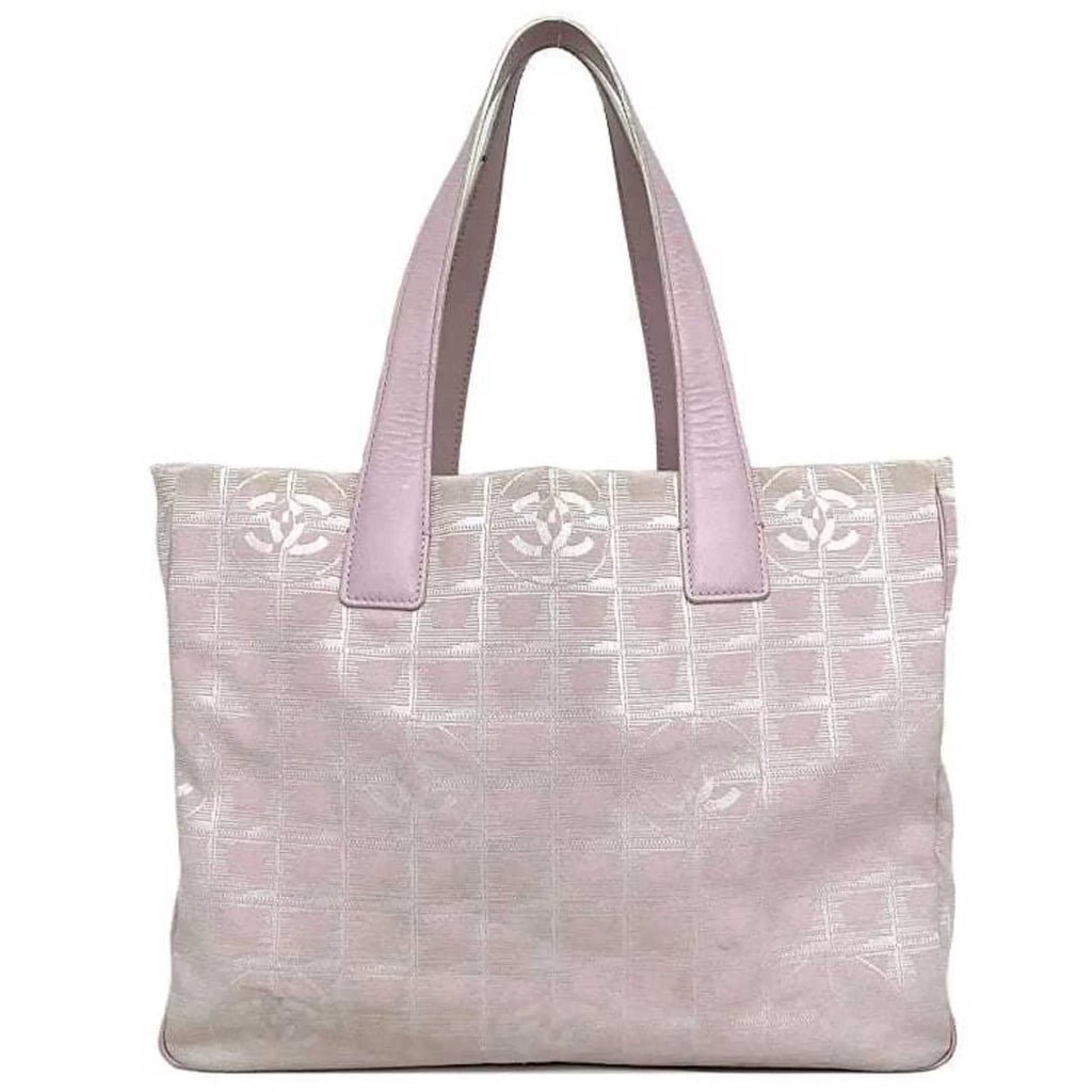 Pre-Owned Chanel MM Pink New Line A15991 Nylon Leather 8216800 CHANEL Coco Mark Tra Ladies (Good)