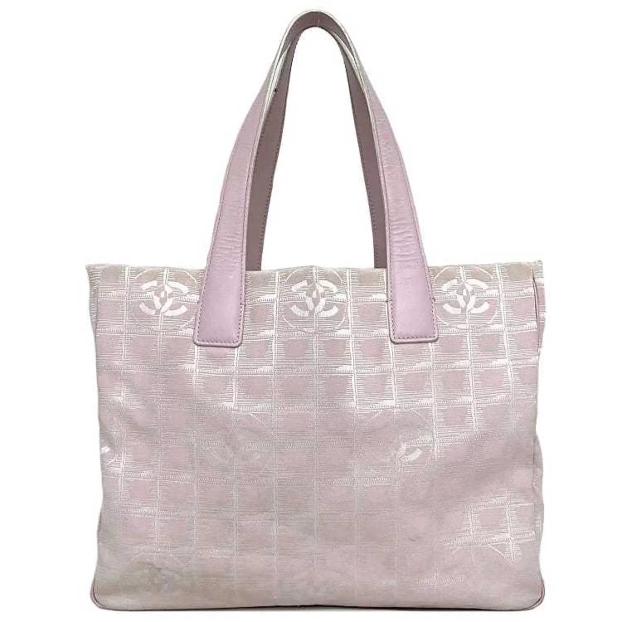 Pre-Owned Chanel MM Pink New Line A15991 Nylon Leather 8216800 CHANEL Coco Mark Tra Ladies (Good)