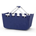 Viv and Lou Navy Market Tote with Durable Removable Aluminum Frame - Exclusive Design