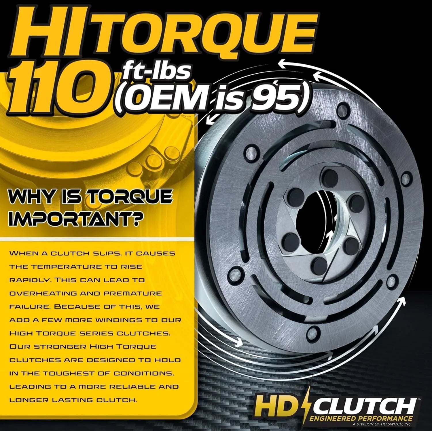 HD Switch 462715 GT1 High Torque 110ftlb (OEM 95) BigBearing Billet Pulley Blade PTO Clutch & 10A 483957 PTO Switch fits Scag 462715 Liberty Z & Scag Freedom Z GT1-CH03L, GT1CH03L Zero Turn Lawn Mower