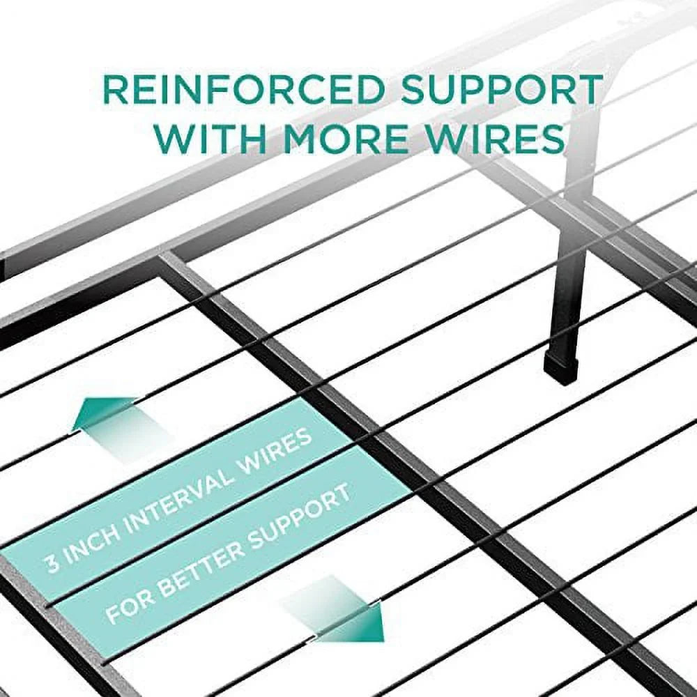 Stylish Zinus Gene 16 Inch SmartBase Deluxe Mattress Foundation / 2 Extra Inches high for Under-bed Storage / Platform Bed Frame / Box Spring Replacement / Strong, Sturdy / Quiet Noise-Free, Queen