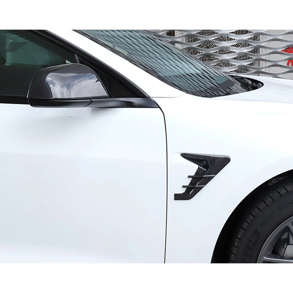 Xotic Tech Side Marker View Camera Indicator Turn Signal Cover Trim, Carbon Fiber Pattern, Compatible with Tesla Model 3 Model Y 2021+