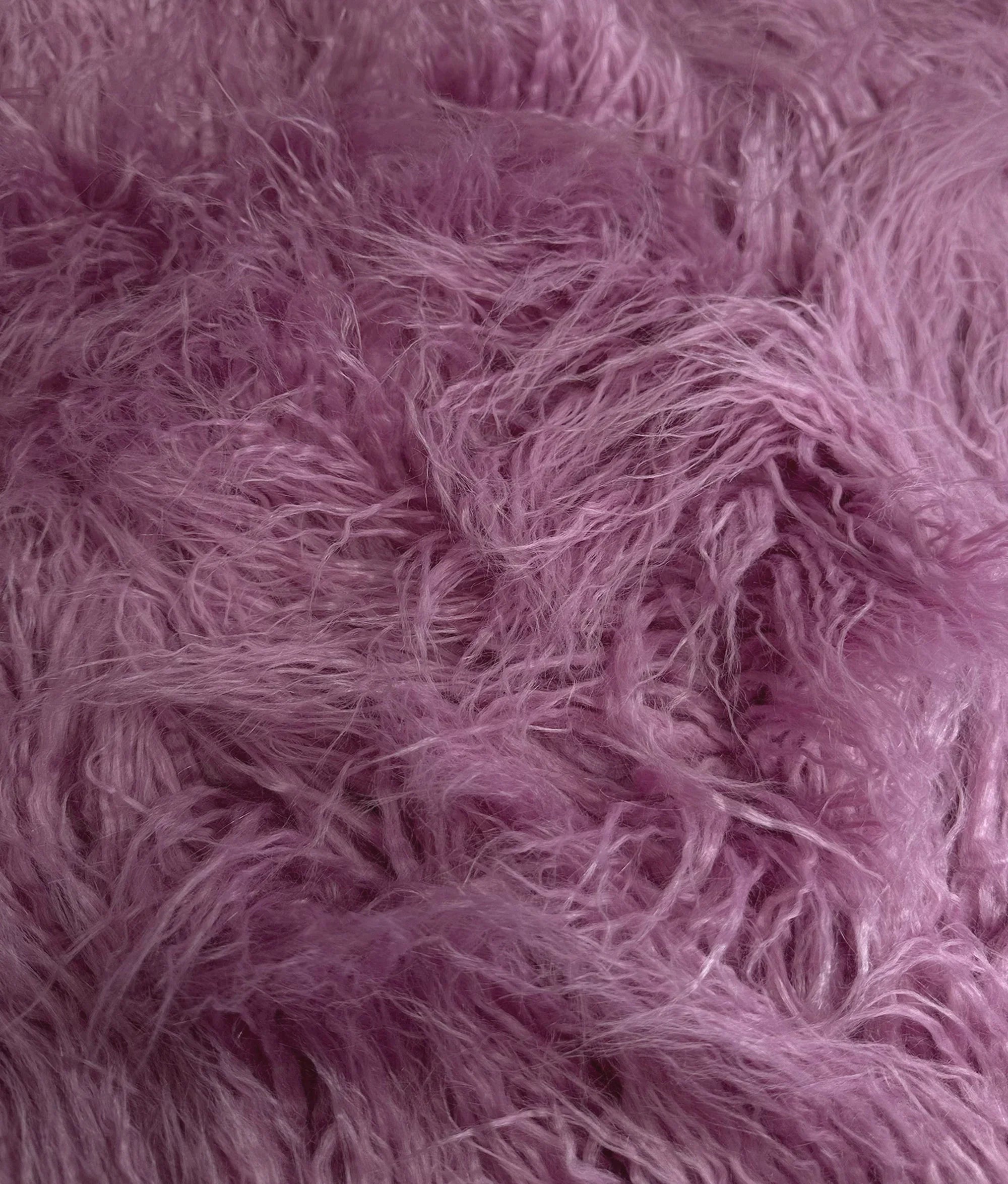 Stylish Faux Fake CURLY Yak FUR 3.5" LONG Pile Japanese Fire Retardant Yarn 2.3oz Per Yard / Craft, Sewing Cosplay 58" Wide Sold by Continuous Yard (Dusty Rose)