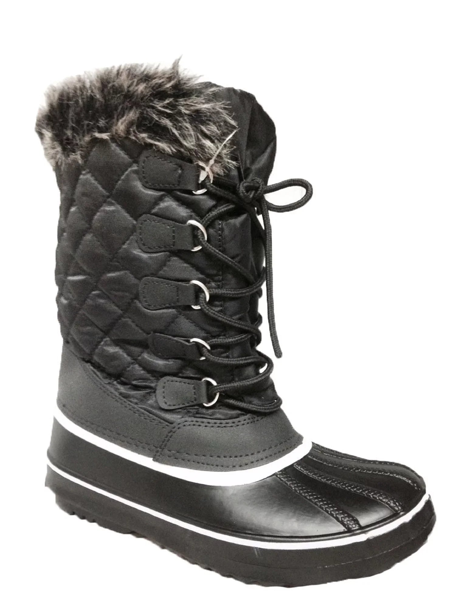 Womens Mid-Calf Warm Fur Lined Snow Boots Waterproof Outdoor Non-Slip Winter Shoes