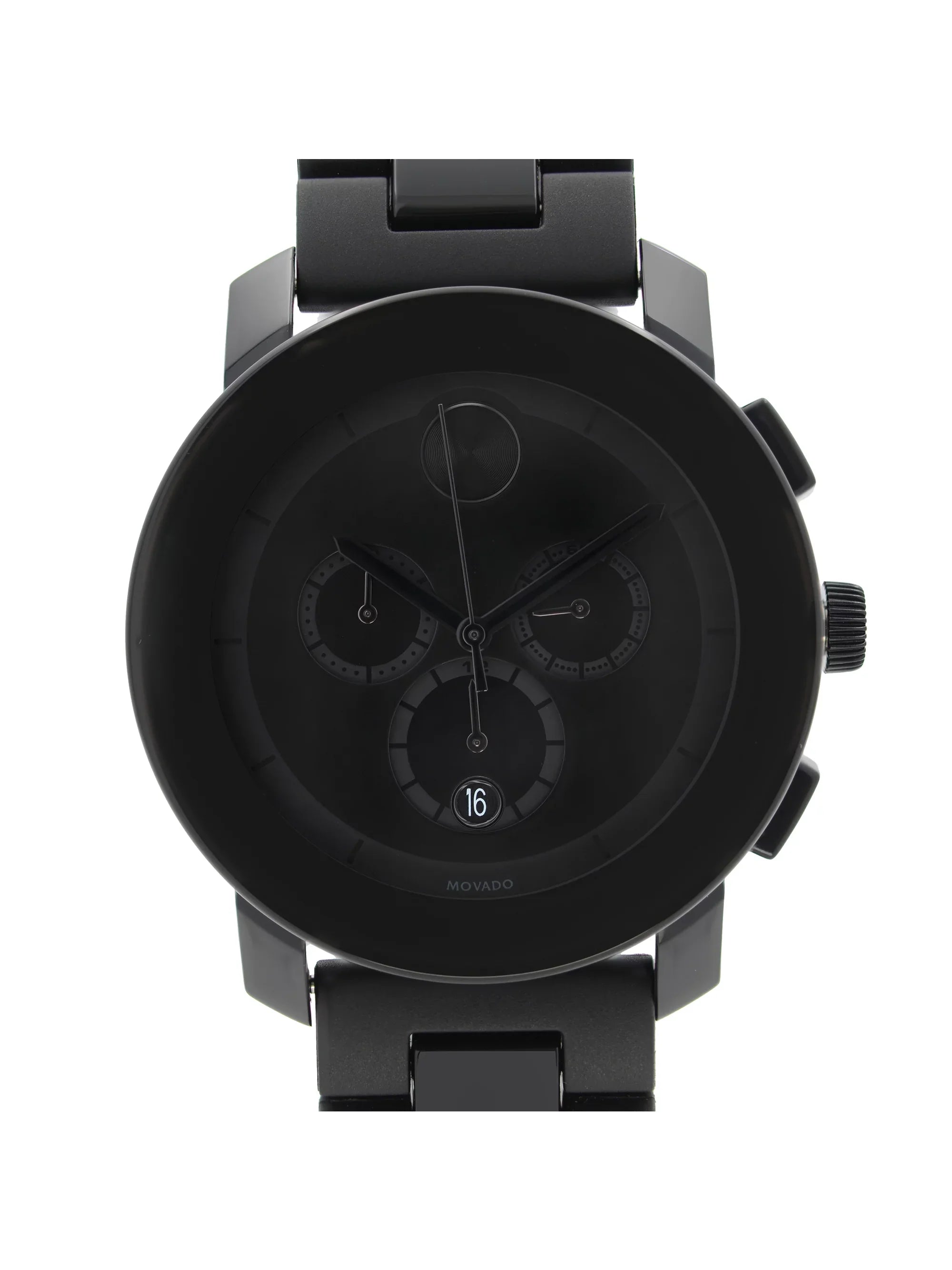 Movado Bold 43mm Steel Plastic Resin Black Dial Quartz Mens Watch 3600048 - Exclusive Design