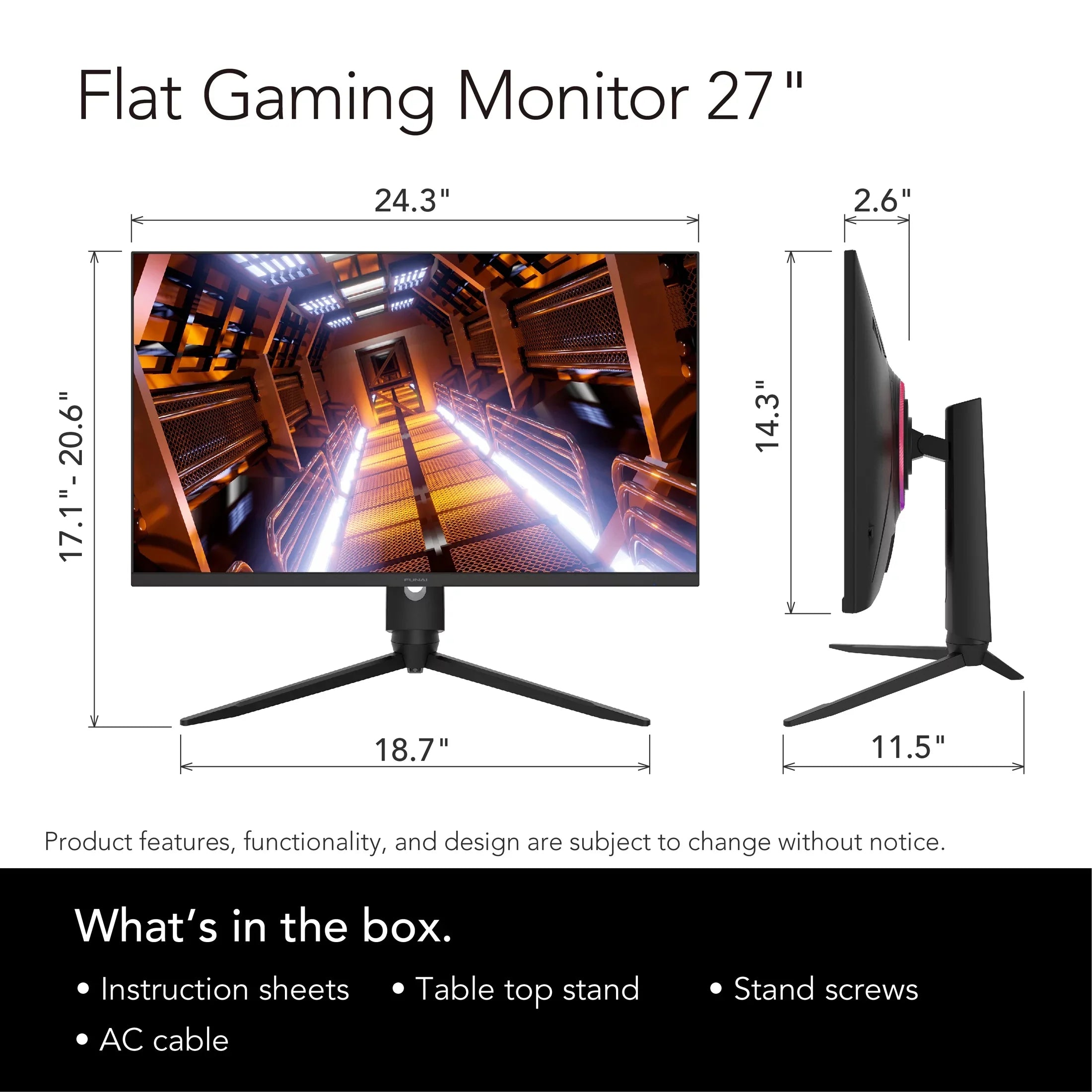 Funai 27" FHD 240Hz, 1ms, HDR, VA, AMD FreeSyncâ¢ Premium Enabled Gaming Monitor (FGM-27F445)
