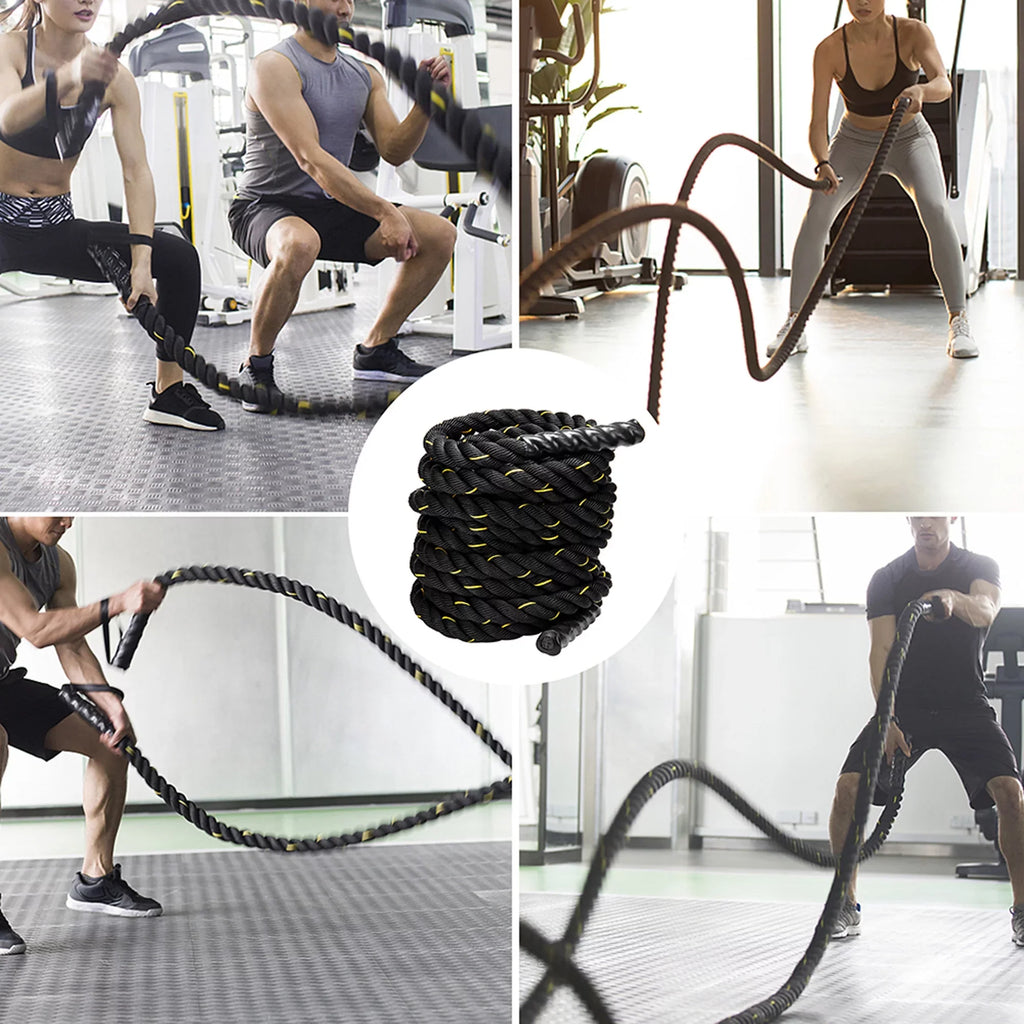 NK 49.2ft Length, Heavy Jump Rope Skipping Rope Workout Battle Ropes Total Body Workouts Power Improve Strength Building Muscle for Mens/Womens