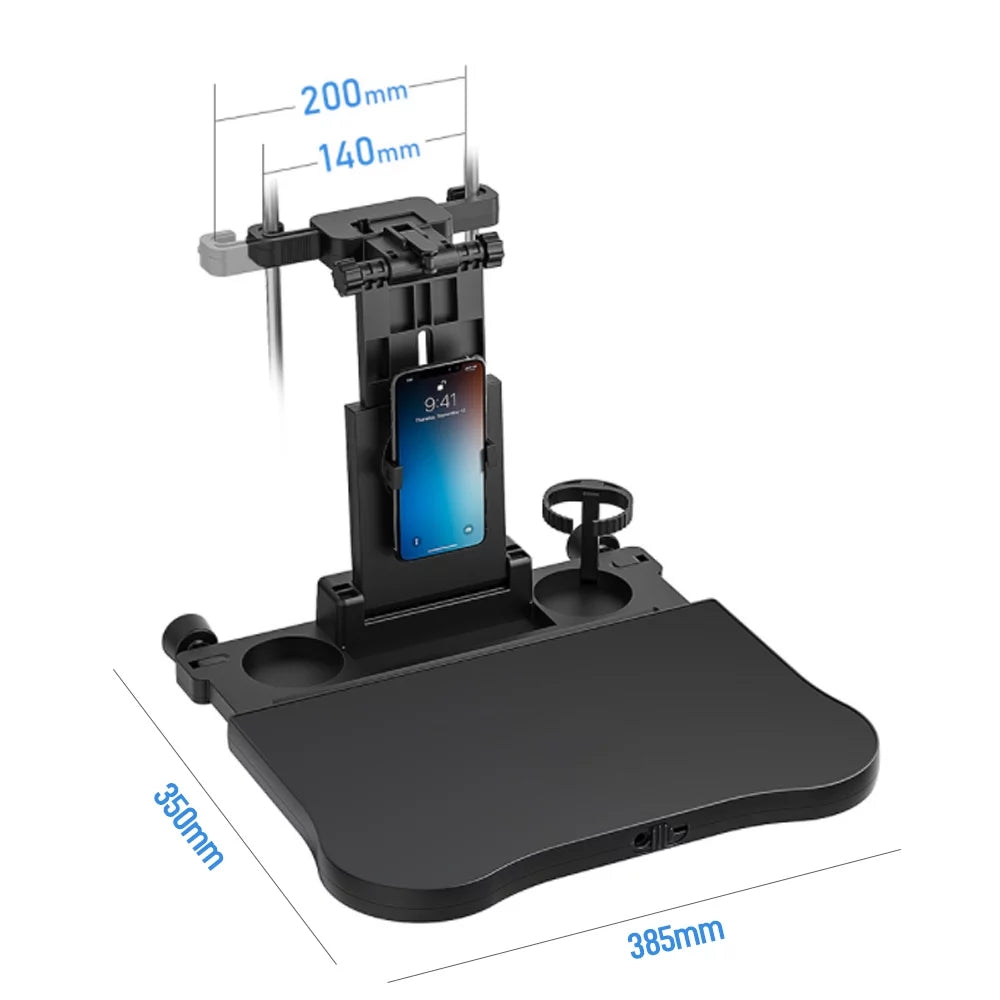 Apexeon Car Seat Table with Phone Holder, Adjustable and Foldable Back Seat Food Tray for Working, Writing, Eatingï¼ Black
