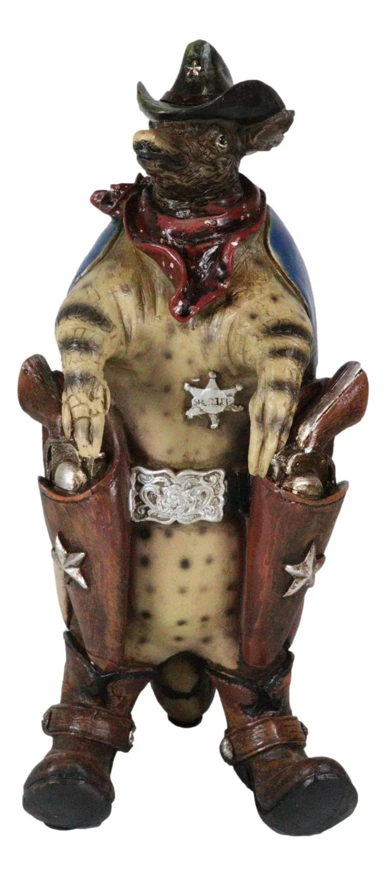 Stylish Western Rustic Texas Sherriff Cowboy Texan Armadillo Big Guns And Boots Figurine