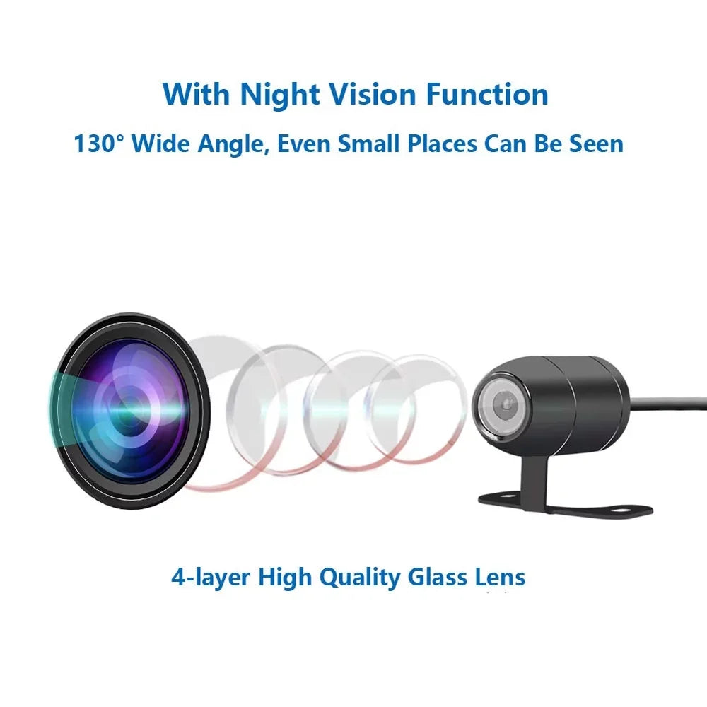 VSYSTO HD 1080P No Screen Motorcycle Dash Cam, WiFi Night Vision 130Â° Wide Angle Front & Rear Camera 2 Channels Video Driving Recorder, Loop Recording, G-sensor