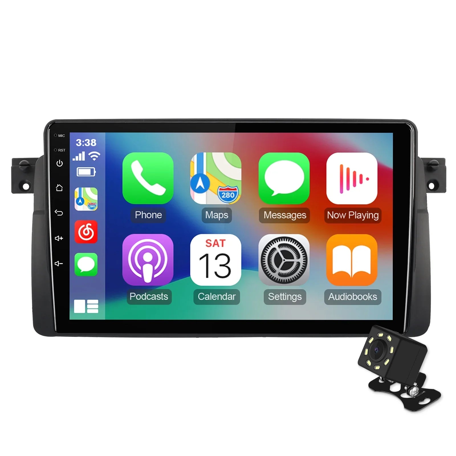 Stylish 6+128G 9-inch Android 12 Double Din Car Stereo for BMW E46/M3/318/320/325/Rover 75/MG ZT Touchscreen Screen QLED Car Radio with Carplay Android Auto SWC Support Backup Camera
