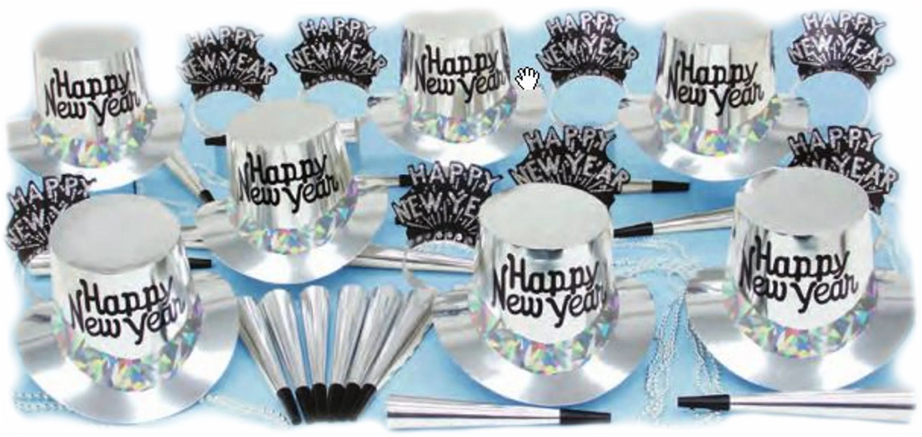 Silver Regal Happy New Year Party Kit for 25 Guests