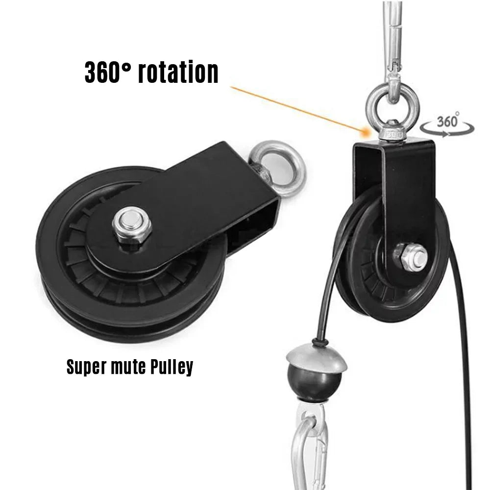 Tomfoto Pulley Cable Machine Attachment System with Upgraded Loading Pin Super-Silent Detachable 360 Degree Rotation Pulley Fitness Arm Biceps Triceps Strength Training Home Gym Workout Equipment - Exclusive Design