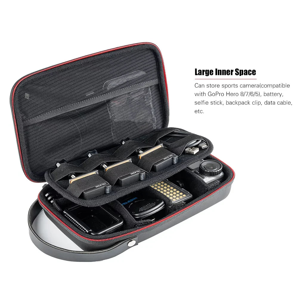 TELESIN Waterproof Portable EVA Storage Case - DIY Storage Box Compatible with DJI OSMO Action, OSMO Pocket 8/7/6/5 Action Camera and Accessories