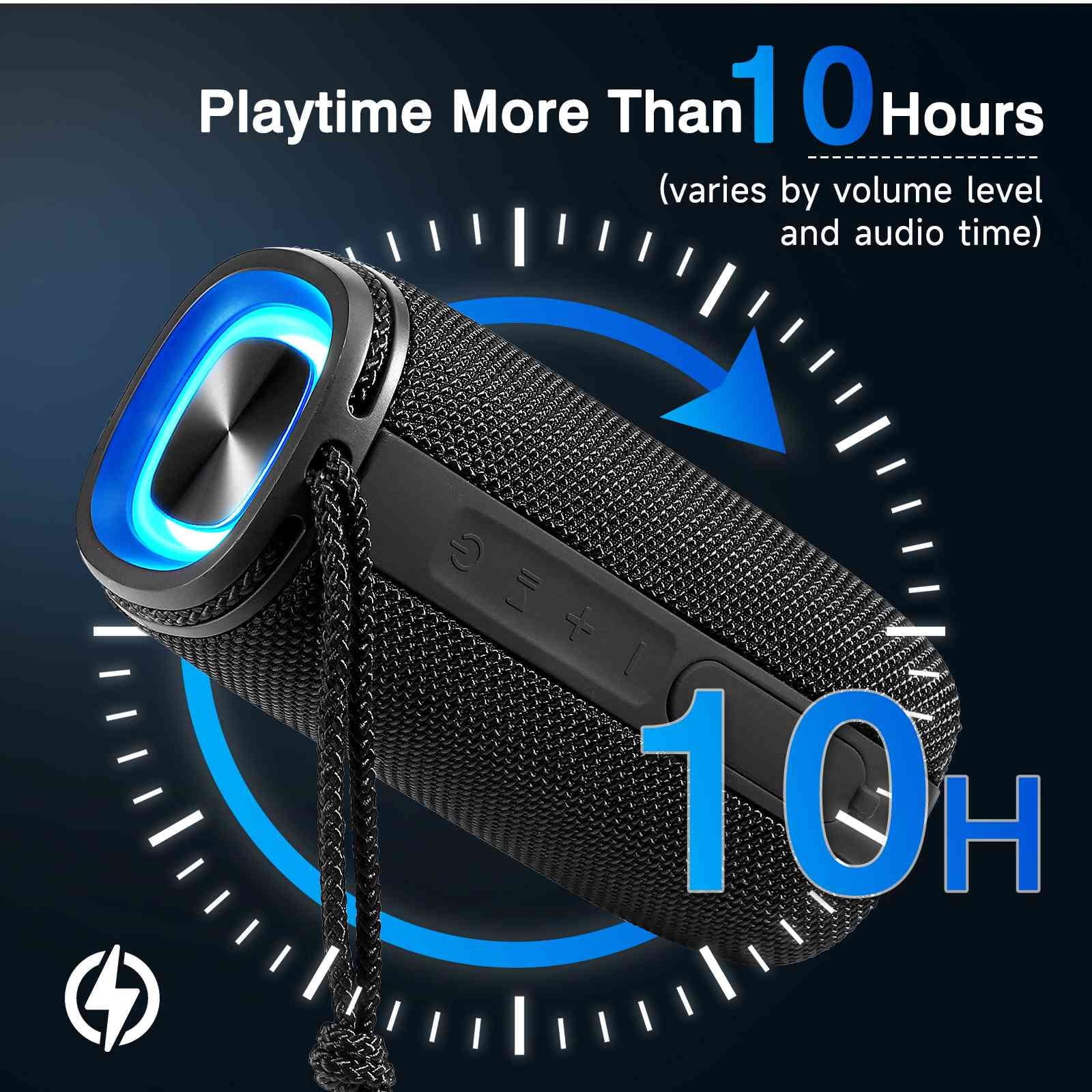 UrbanX X808 Bluetooth Speaker, IPX5 Waterproof Speakers 360Â° HD Surround Sound with Punchy Bass, True Wireless Pairing, BT5.3, Portable Speaker for LG W41+ - Black
