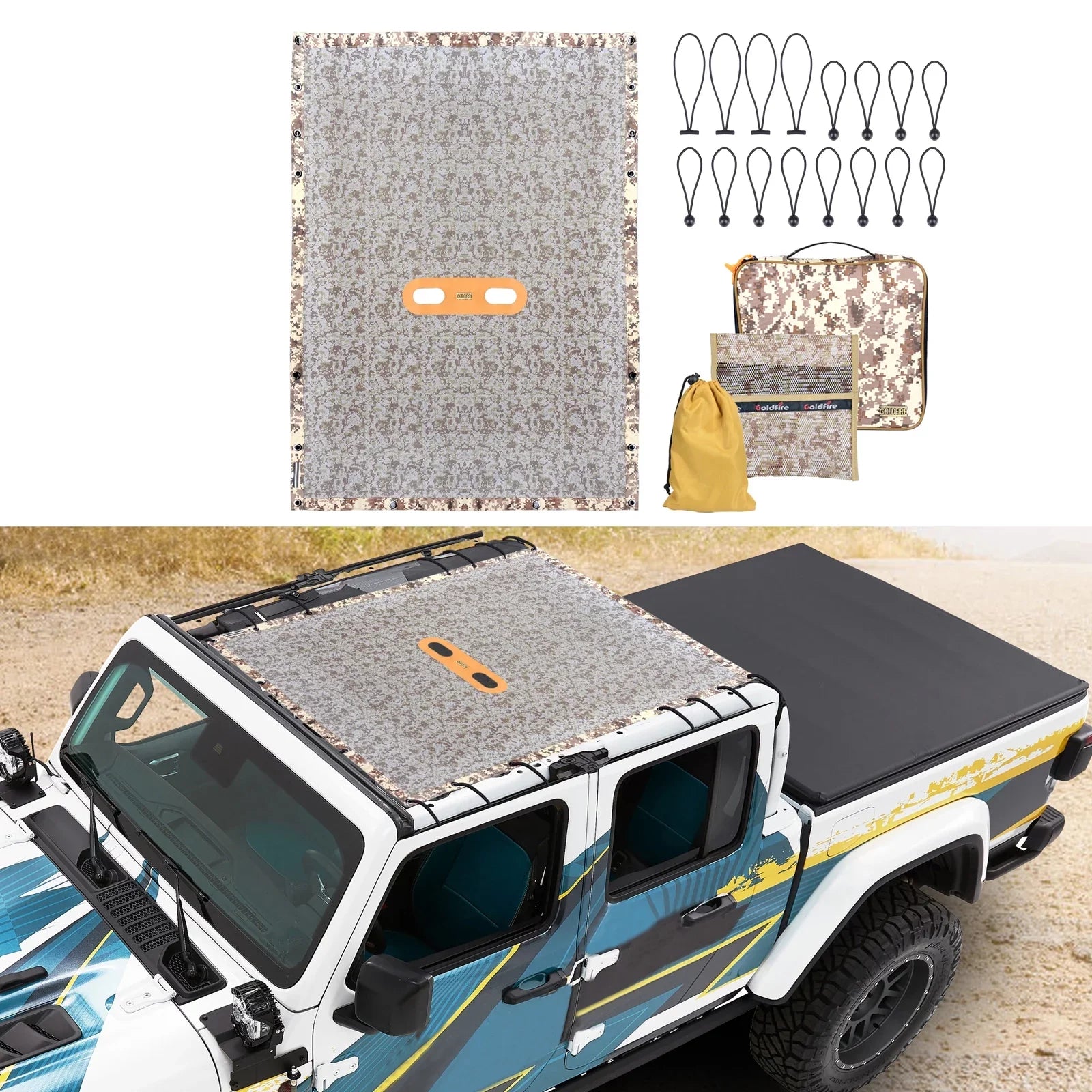 Stylish Wrangler Rear Seat Cover Cargo Net with Storage Pouch Bags Trunk Cargo Tool Organizers Backseat Soft-Shell Pet Barrier for JK JL