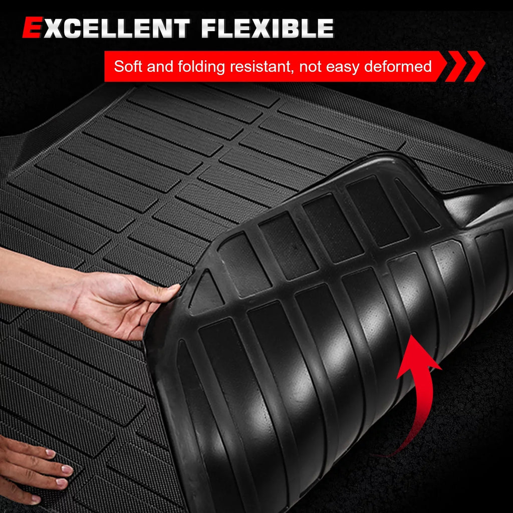 Ikon Motorsports Trunk Mat Compatible With 2023 Honda CR-V, Black 3D Molded Car Rear Carpets Liner Protection TPE Thermo Plastic Elastomer All Weather Boot Tray Cover Protector Pad