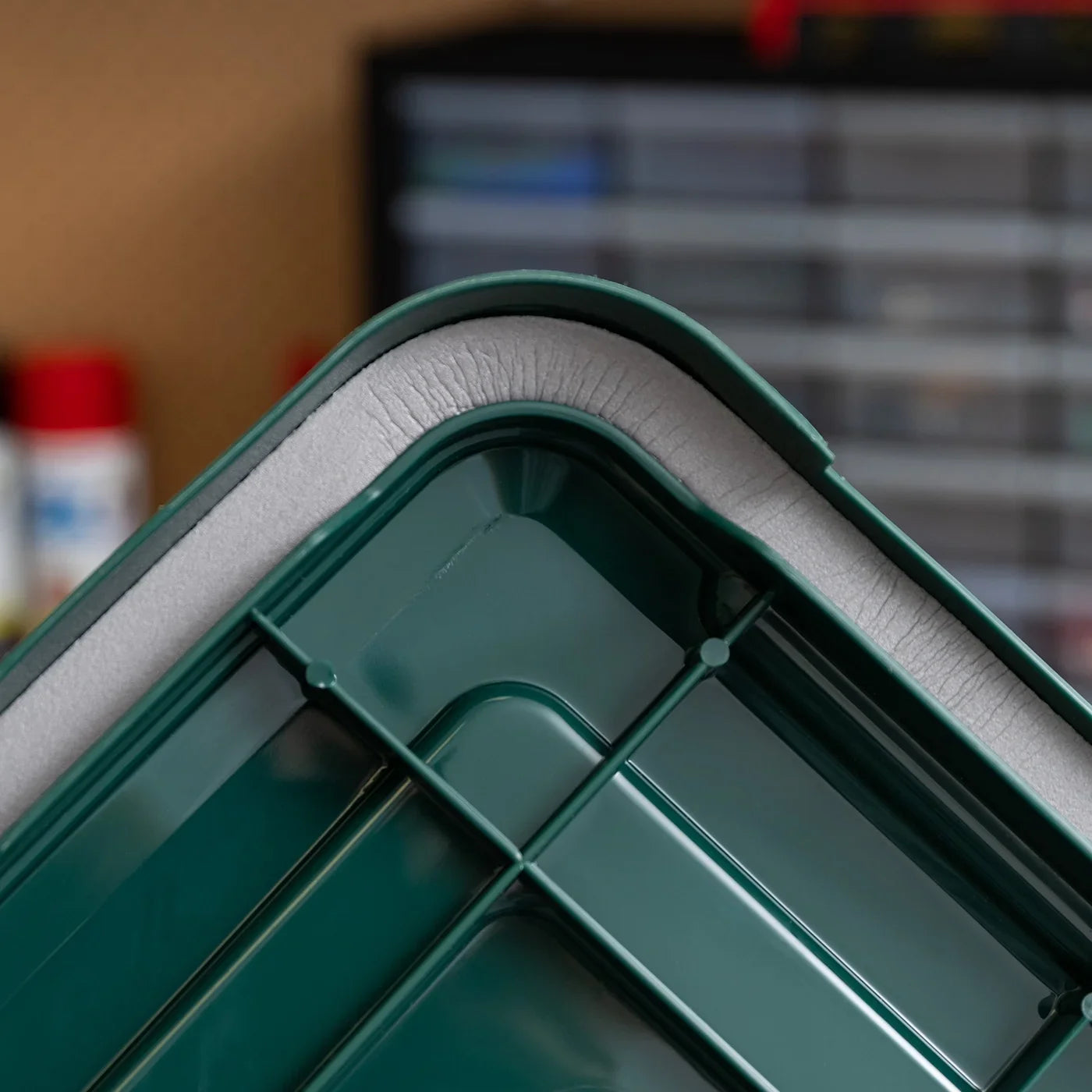 RemingtonÂ® 30 Quart WeatherPro Gasket Storage Box with Buckles Hunter Green, Set of 6