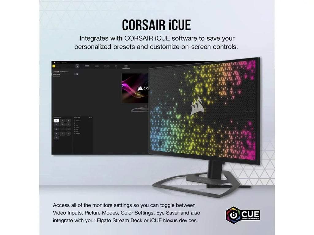 Stylish CORSAIR XENEON 32UHD144 32-Inch IPS UHD (3840 x 2160), FreeSync Premium, G-Sync, 144Hz Refresh Rate, DisplayHDR600 Gaming Monitor