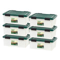 RemingtonÂ® 30 Quart WeatherPro Gasket Storage Box with Buckles Hunter Green, Set of 6