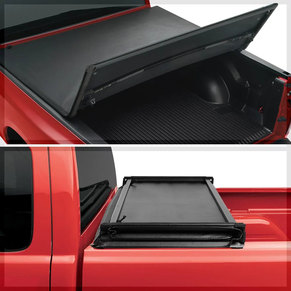 Short Bed Tonneau Cover 6Ft Soft Top Tri-Fold Flareside for 93-04 Ford Ranger