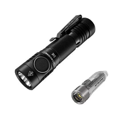 Combo: NITECORE E4K Next generation Flashlight - 4400 Lumens w/Tiki Mini Keychain Lamp -300 Lumens