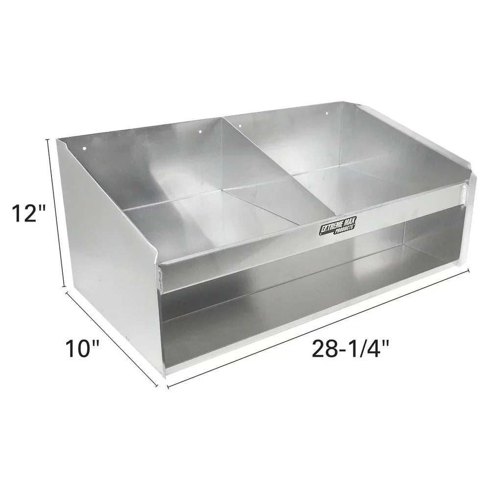 Extreme Max 5001.6038 Double Helmet Bay Aluminum Cabinet Organizer for Enclosed Race Trailer Shop Garage Storage - Exclusive Design