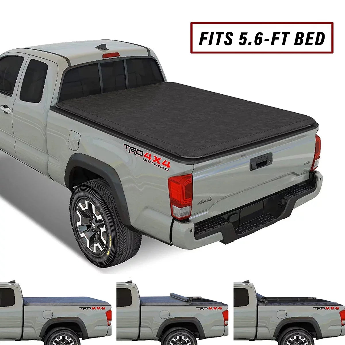 Kikito Vinyl Soft Roll-Up Tonneau Cover Truck Bed for 2022-2024 Tundra 5.6FT (66.7") Bed w/o Trail Edition (for Models Without The Deck Rail System) - Exclusive Design