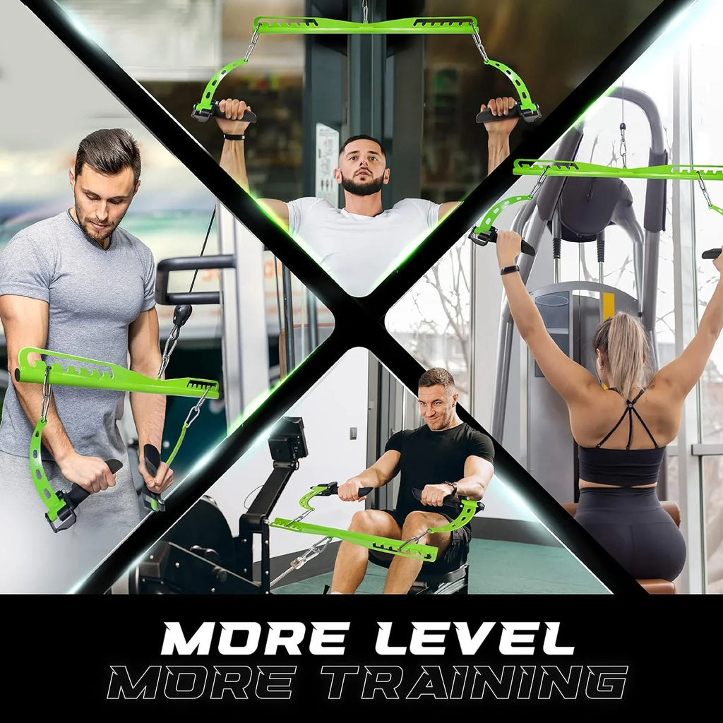Stylish Yes4All Neutral Multi-Grip Wide LAT Pulldown Attachments Bar/Spreader/Paddle Grip for Home Gym Cable Pulley System Machine