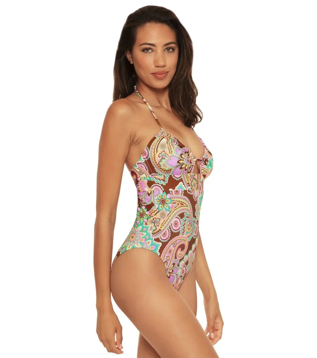 Becca by Rebecca Virtue MULTI Groovy Multi Way One-Piece Swimsuit, US Large - Exclusive Design