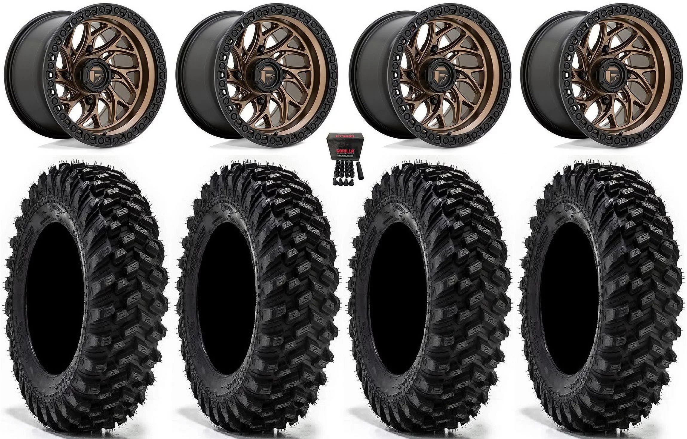 Fuel Runner 15" Wheels Bronze 32" Warrior XT Sticky Tires Polaris RZR XP 1000 / PRO XP / Ranger XP 900/1000