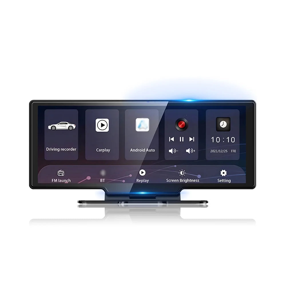 4K DVR Dash Front & Rear Driving Recorder 10.26 Inch Touchscreen, WiFi, G-Sensing, Loop Recording, Hands-Free Calling Reliable Dash Camera for Carplay Android Auto