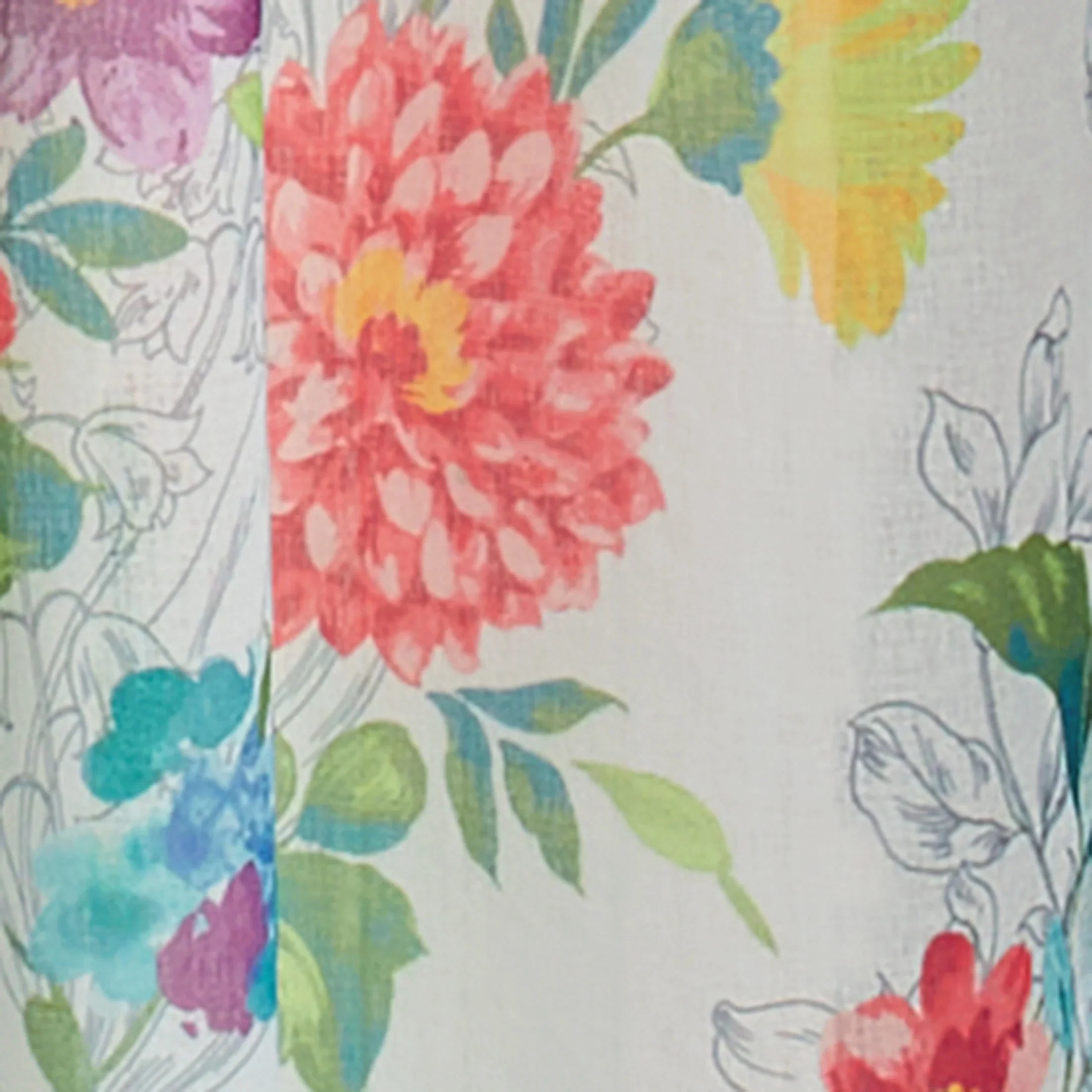 The Pioneer Woman Blooming Bouquet 2 Pack Curtain Panel, Polyester 40x84, Floral, Multi, RodPocket - Exclusive Design