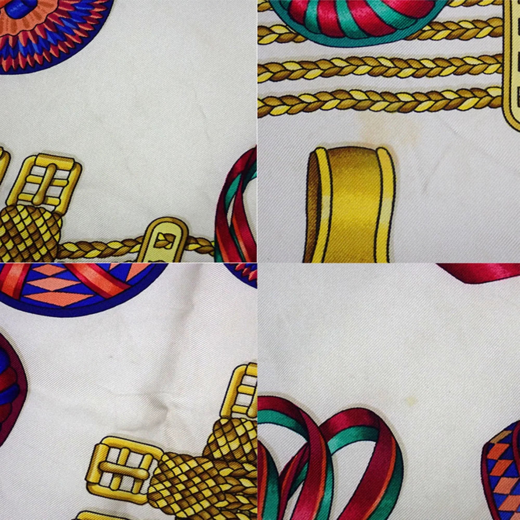 Pre-Owned HERMES Silk LESRUBANSDUCHEVAL Horse Ribbon Scarf Muffler (Good)