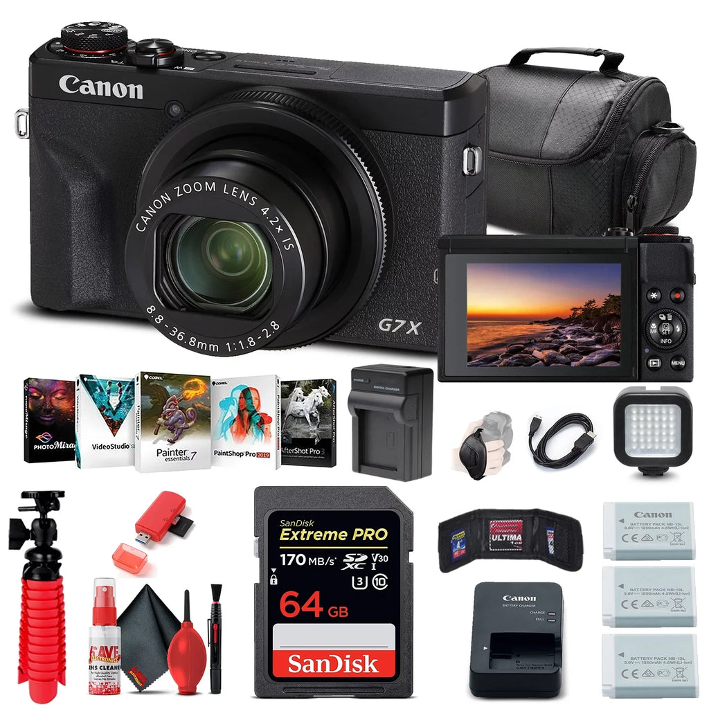 Stylish Canon PowerShot G7 X Mark III Digital Camera (3637C001) + 64GB Card + More