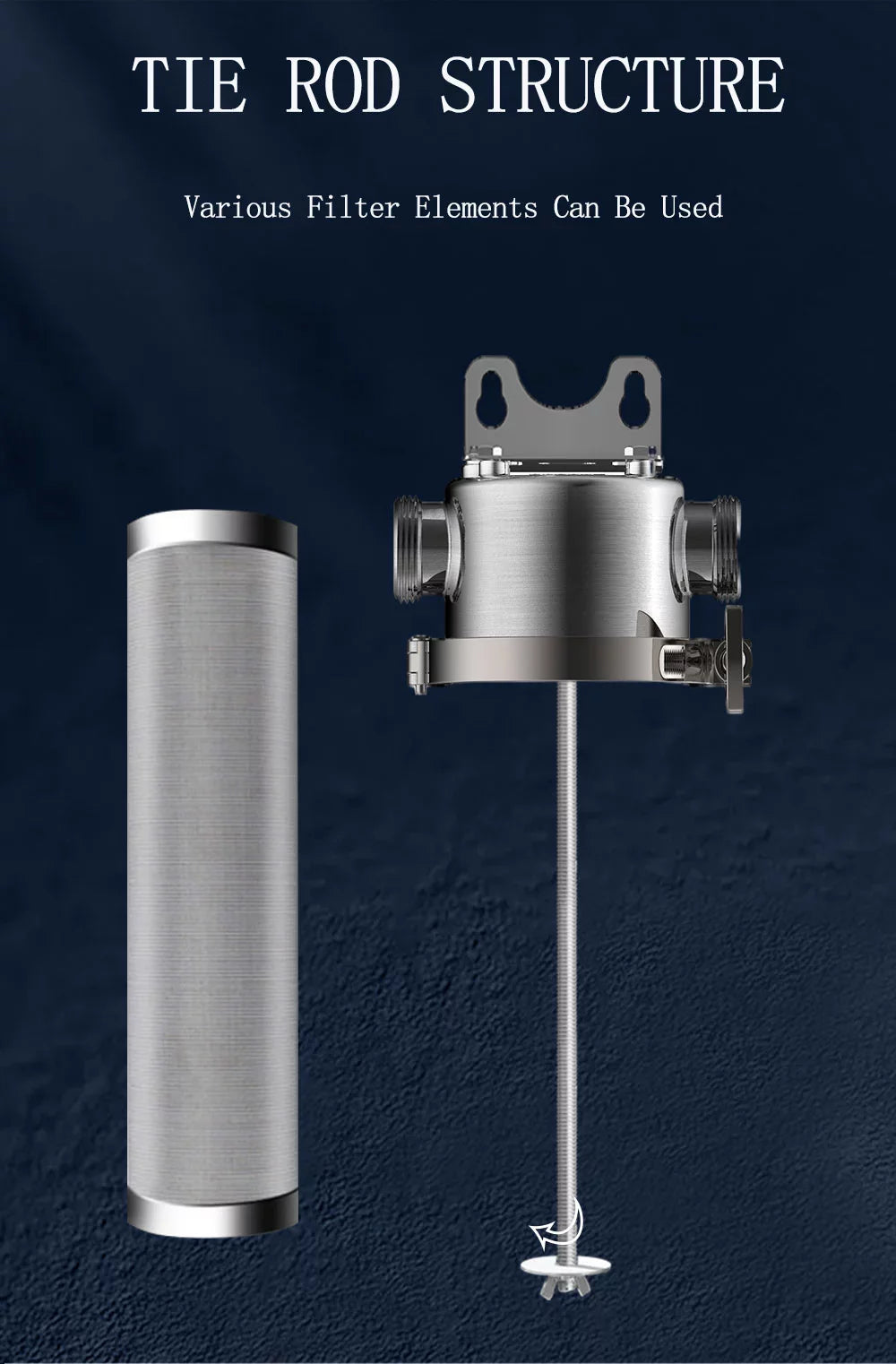 Stylish TECHTONGDA Front Water Filter Housing 10 inch Filter 1 inch NPT for Whole House Water Purification 304 Stainless Steel 8000L/h