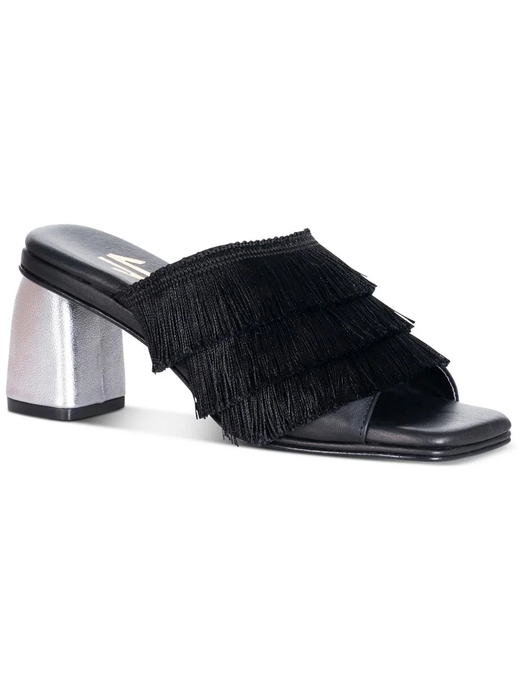 Silvia Cobos Womens Cha Cha Leather Fringe Block Heel
