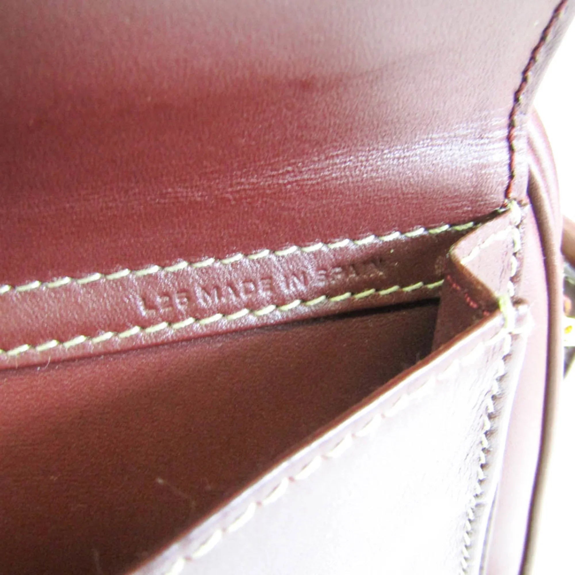Stylish Pre-Owned Cartier Must Women's Leather Shoulder Bag Bordeaux (Good)