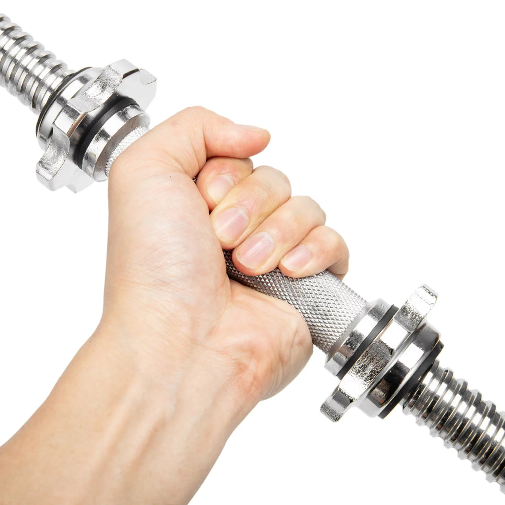 Stylish SAYFUT 17.77''/ 45cm Threaded Dumbbell Handles/ Adjustable Dumbbell Bar Handles - Fit 1 inch Standard Weight Plate - Weightlifting Accessories, Hex nut