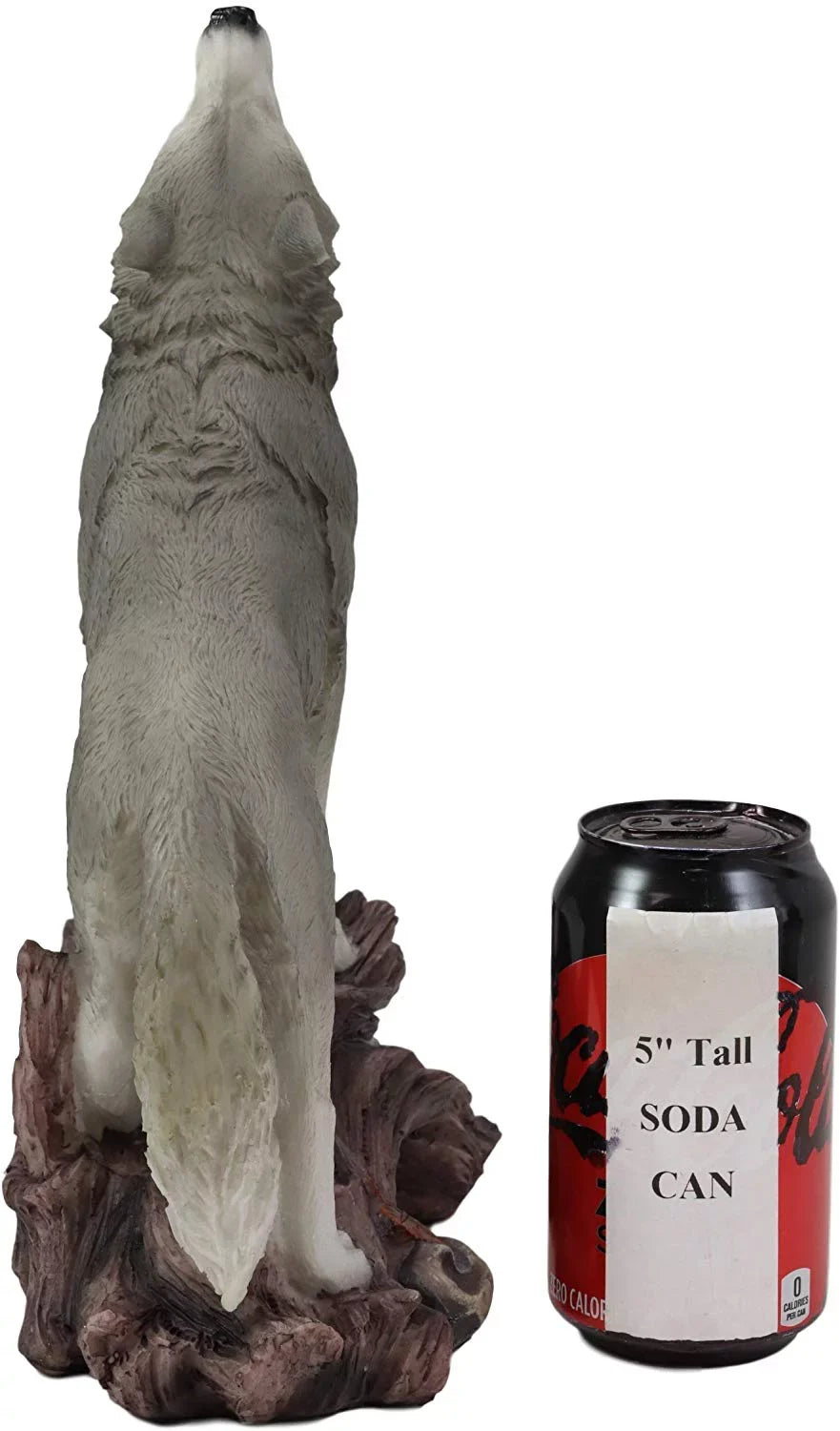 Large Cries Of The Night Howling Alpha Gray Wolf Statue 12"H Spirit Wolves Decor - Exclusive Design