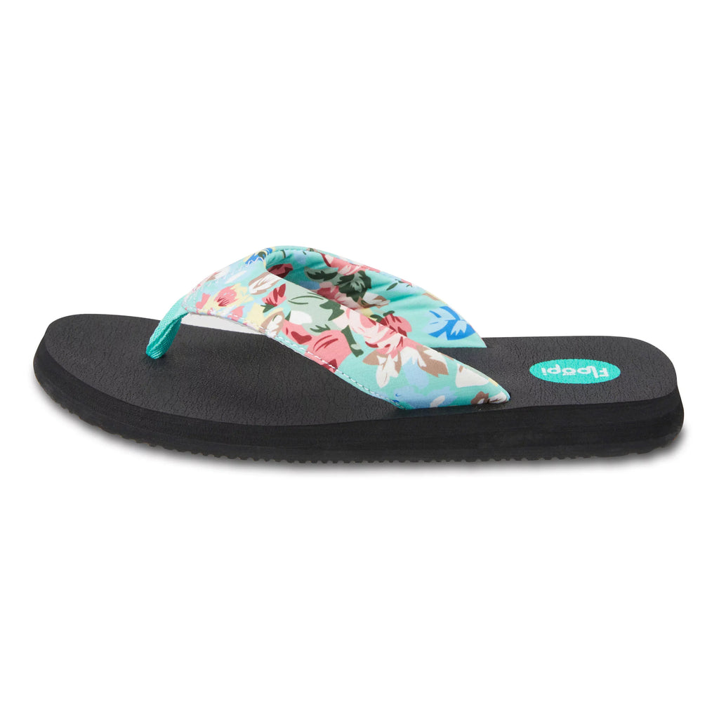 Floopi Flip Flops for Women, Floral Sandals, Casual Flat Yoga Mat Thong Womenâs Sandals, Ladies Beach Sandals with Indoor & Outdoor Anti-Skid Soles.
