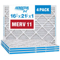 Stylish Aerostar 16 3/8 x 21 1/2 x 1 MERV 11 Pleated Air Filter, AC Furnace Air Filter, 4 Pack