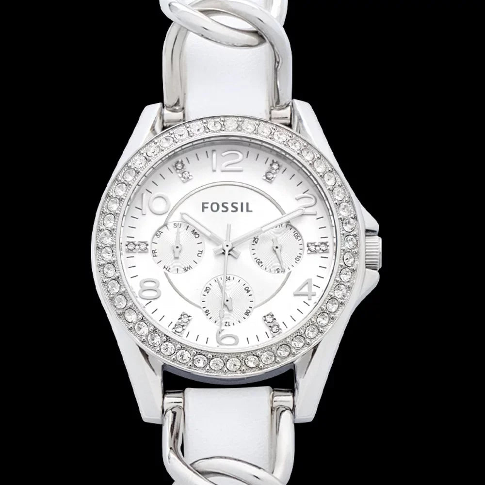 Fossil Women's Riley Analog Display Analog Quartz White Watch 38MM ES3463