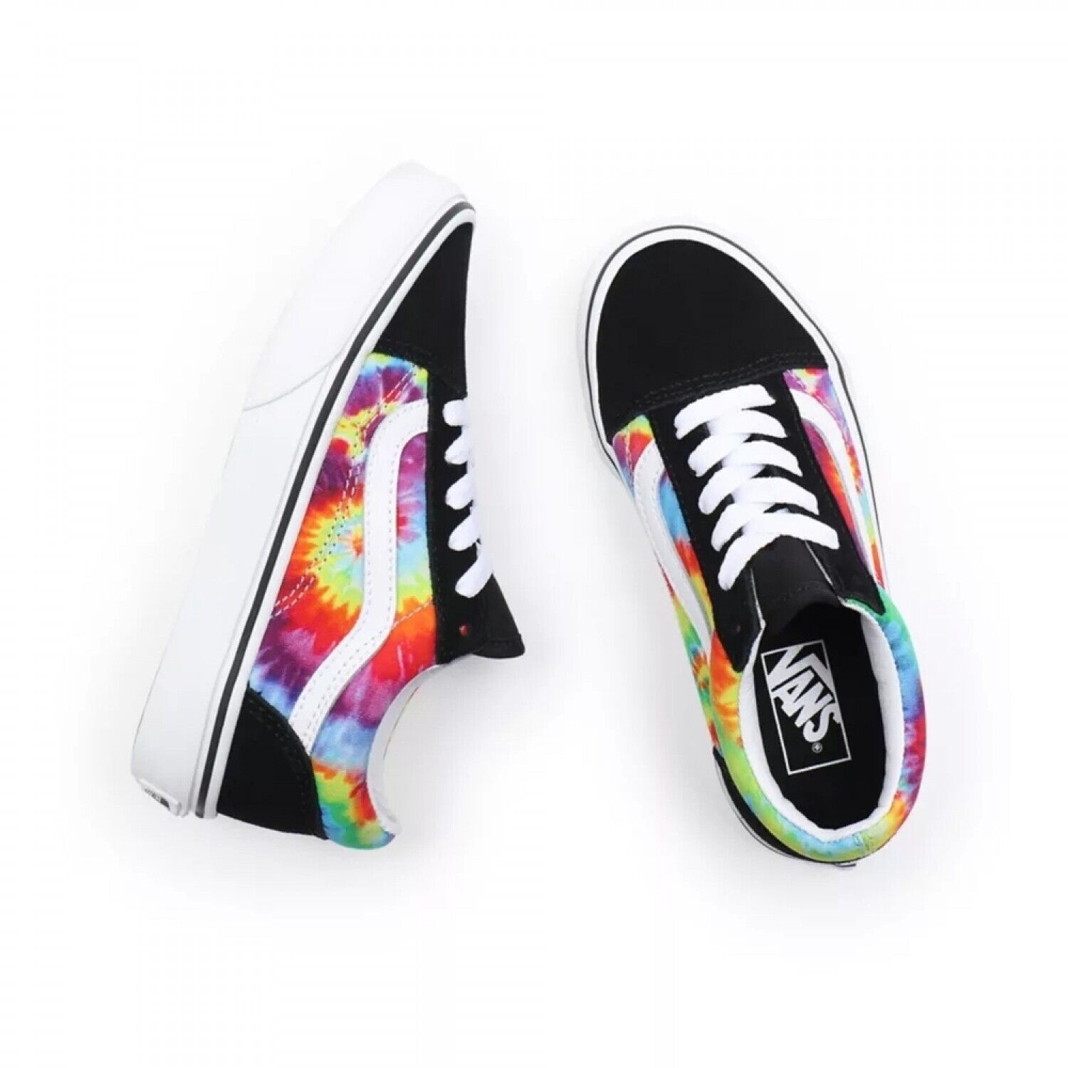 Vans Old Skool VN0A4UHZ99E1 Unisex Kid's Black/Multicolor Skateboard Shoes C1751 (5)