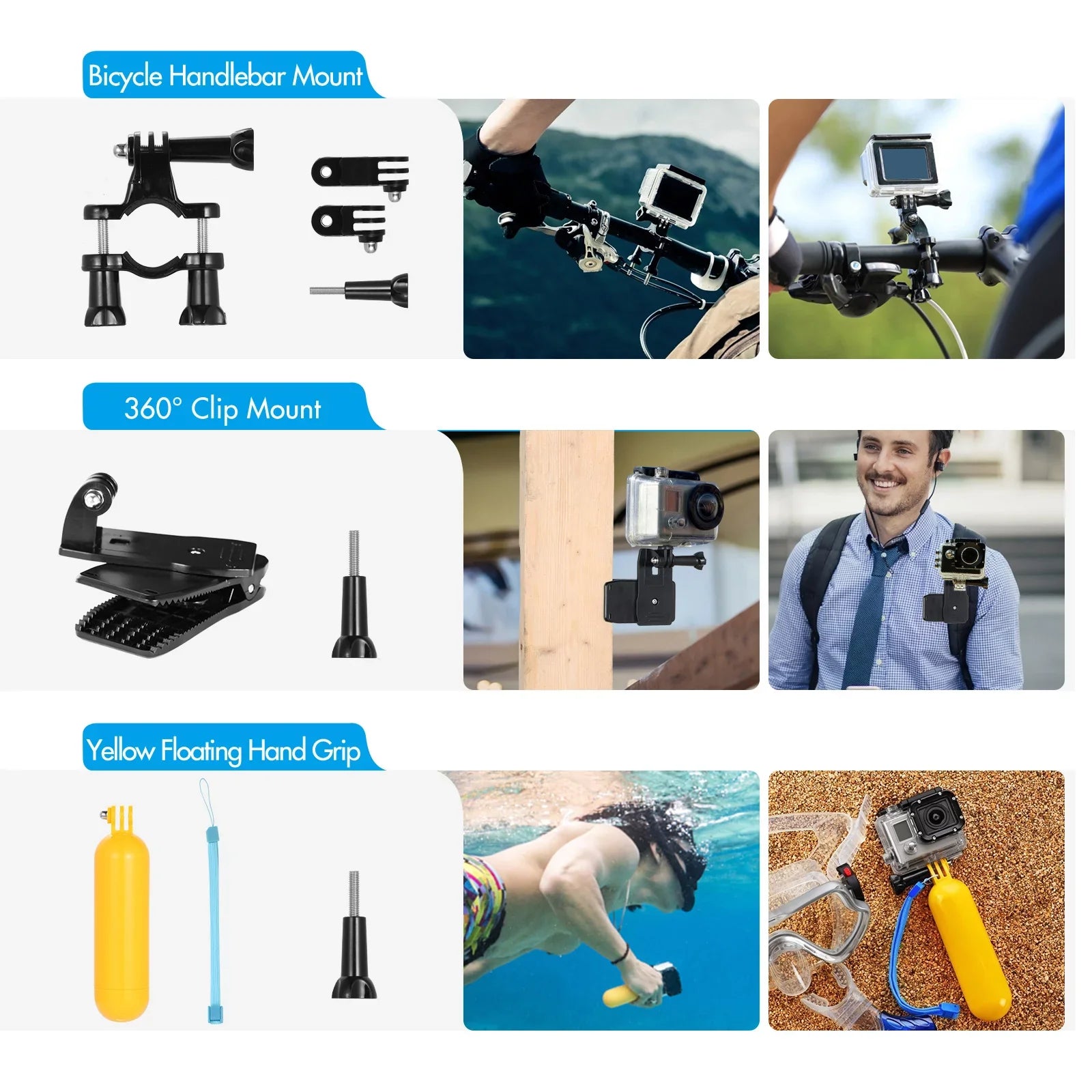 Anself Action Accessories Kit Sports Accessories Set with Waterproop Housing Silicone Protective Case Selfie Stick Various Mount Bracket and More Replacement for GoPro Hero 109 Black with - Exclusive Design