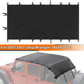 Stylish Soft Top Bikini Top Cover for Jeep Wrangler JK 2007-2017 2-Door Extended PU Leather Anti-UV Top Roof Black
