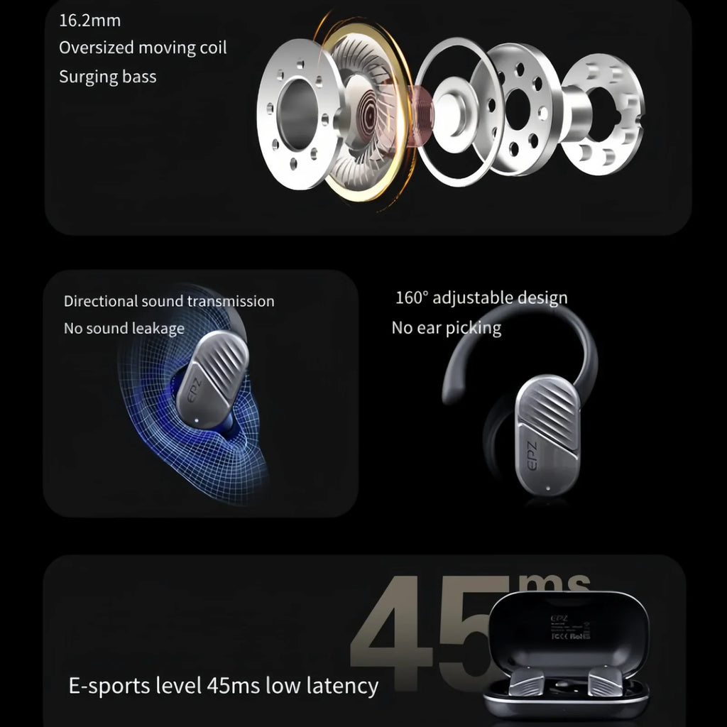 Stylish Bone Conduction Headphones, Waterproof Sports Headphones, Open Ear Wireless Earphones with Mic, Sweat Resistant for Sports Hiking Running Driving Cycling Fitness Workouts Walking.